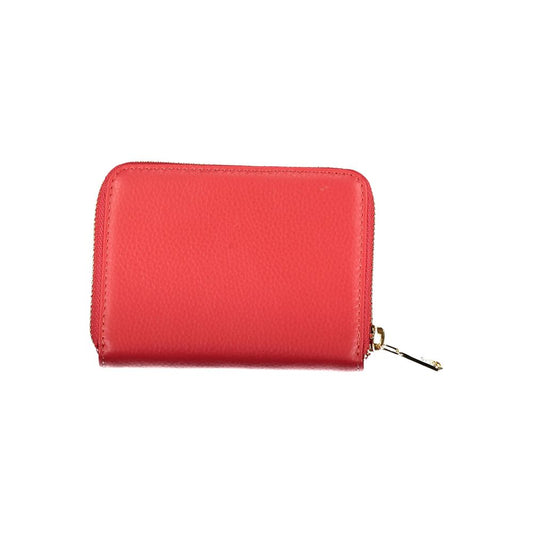 Patrizia Pepe Red Polyethylene Wallet with zip closure, 2 compartments, coin purse, and card spaces