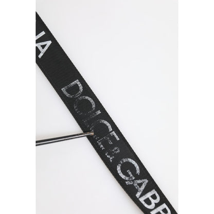 Dolce & Gabbana Black Polyester Leather Metal Buckle Belt