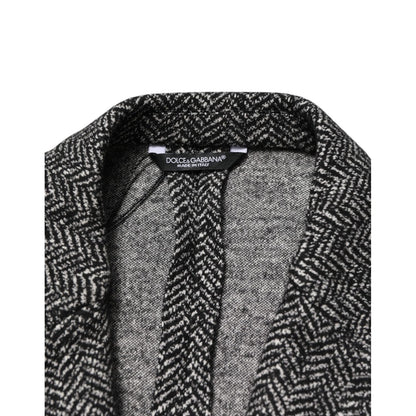 Dolce & Gabbana Black White Double Breasted Men Suit Blazer