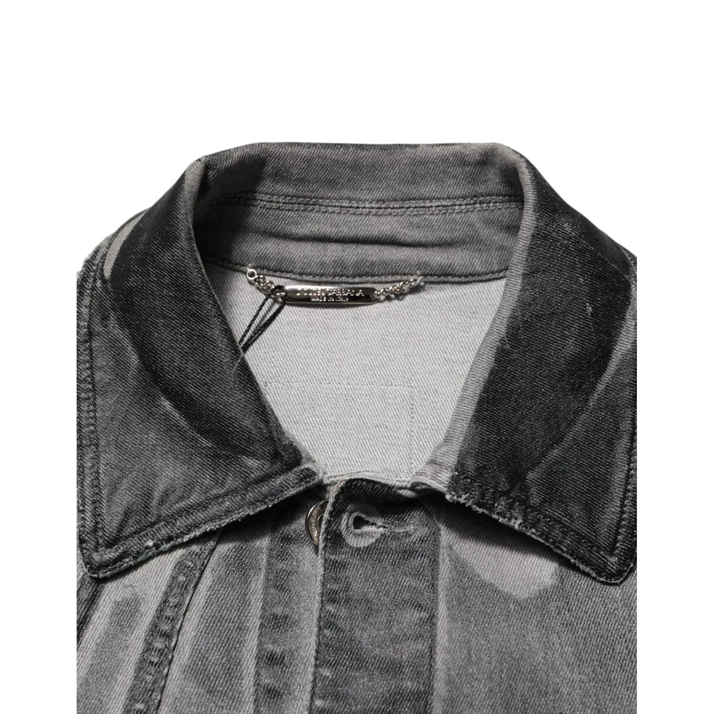 Dolce & Gabbana Gray Washed Cotton Stretch Denim Jacket