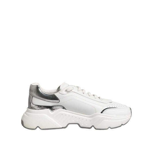 Dolce & Gabbana White Daymaster Leather Low Top Sneakers Shoes