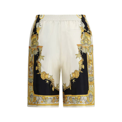 Versace Multicolor Silk Bermuda Shorts