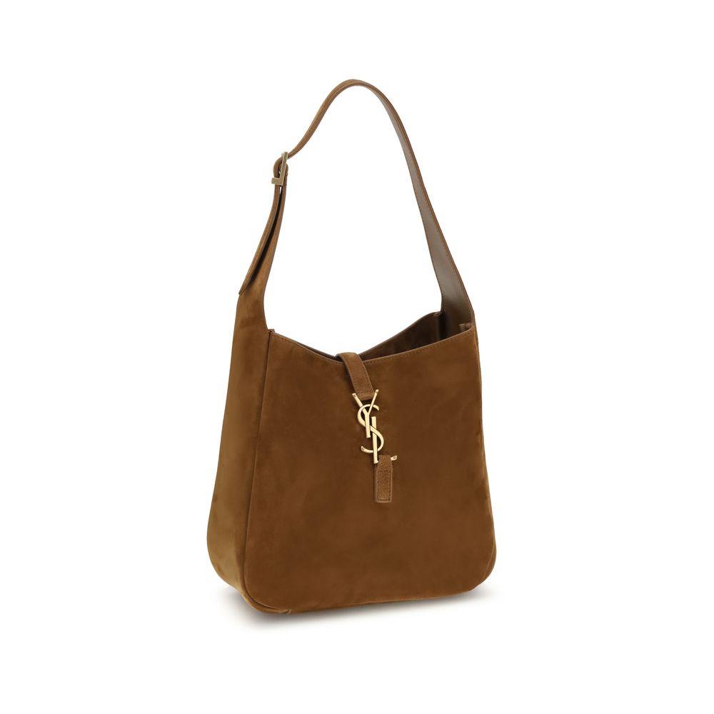 Saint Laurent Brown Calf Leather Bos Taurus Shoulder Bag with YSL logo