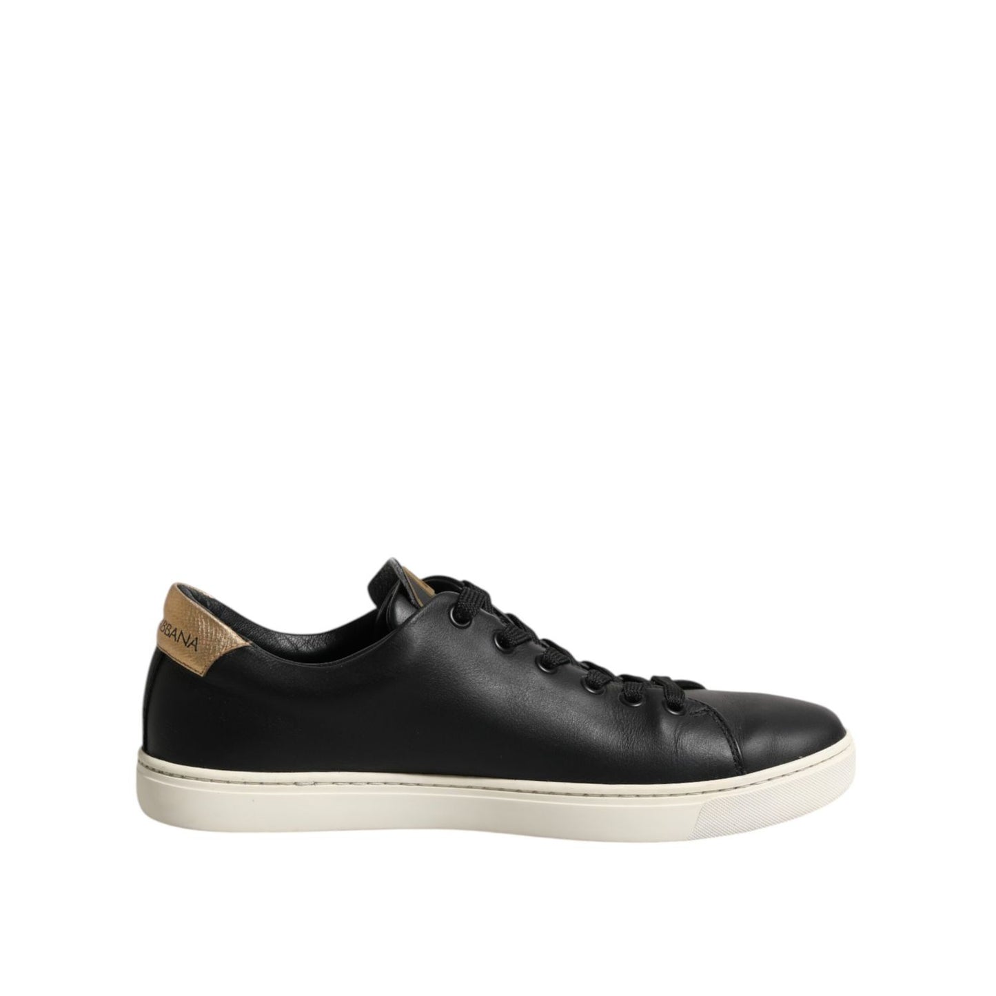 Dolce & Gabbana Black Leather Sacred Heart Sneakers Shoes