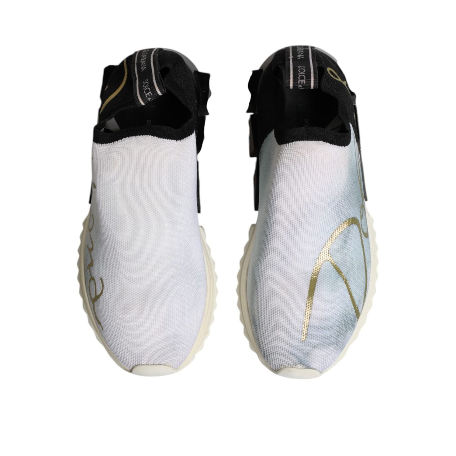 Dolce & Gabbana White Black Low Top Sorrento Sneakers Shoes