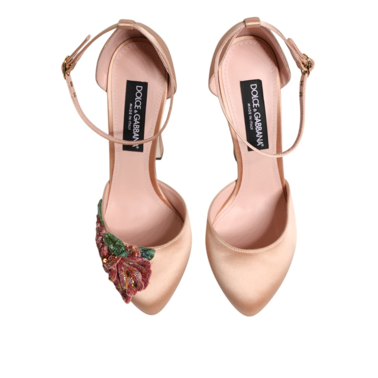 Dolce & Gabbana Pink Block Heels Ankle Strap Sandals Shoes