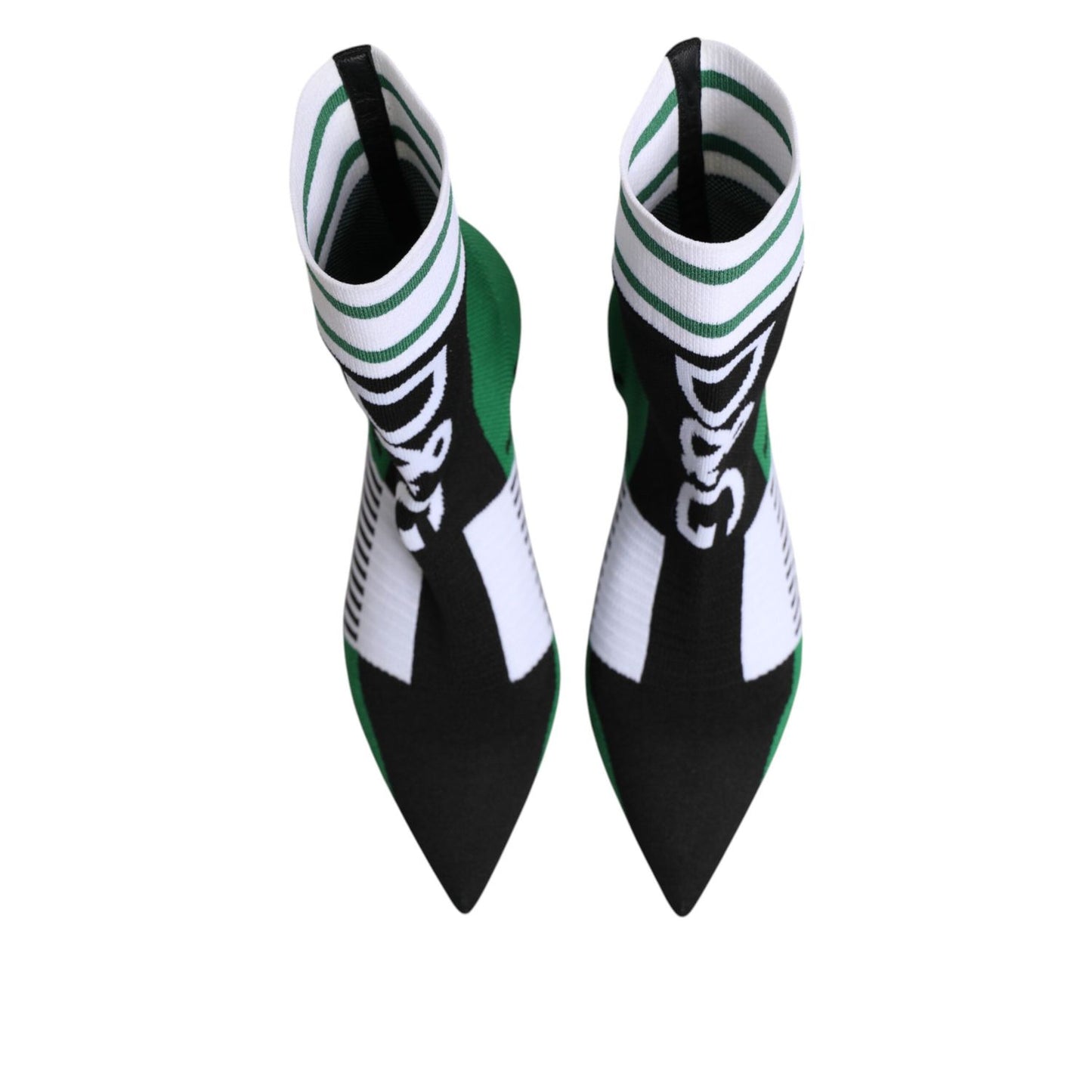 Dolce & Gabbana Green Stretch Sock Style Ankle Boots Shoes