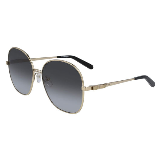 Salvatore Ferragamo Gold Metal Sunglasses