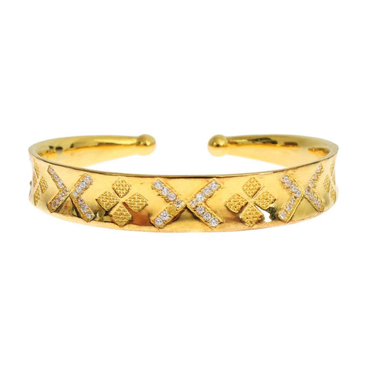 Nialaya CZ Gold Sterling 925 Silver Bangle Bracelet SIG19039-1