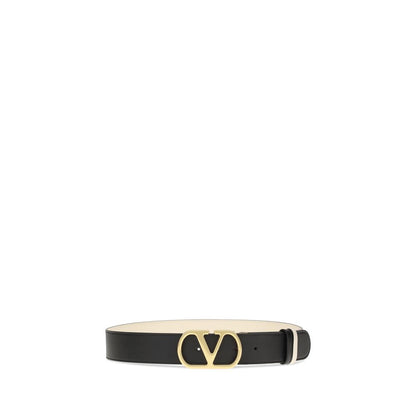 Valentino Garavani Black Calf Leather Bos Taurus Regular Belt