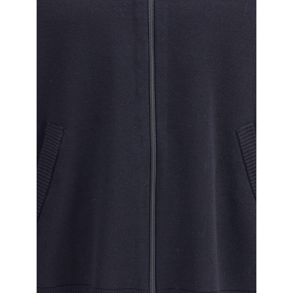 Thom Browne Double Face Full Zip Up Cardigan In Meri