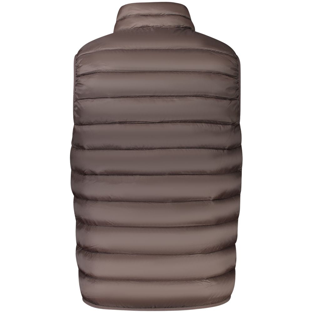 Back view of Norway 1963 Brown Polyamide Men Jacket, showcasing its sleek design and rich brown color.