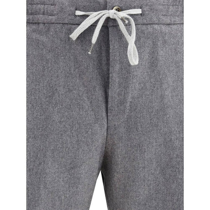 PT Torino Gray Fleece Wool Casual Pants
