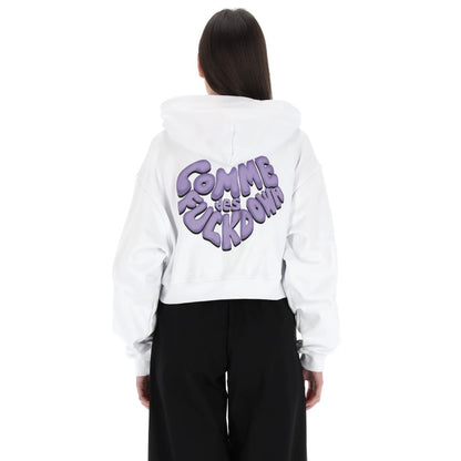 Comme Des Fuckdown White Cotton Women Sweatshirt