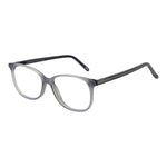 Andy Wolf Gray Unisex Glasses Frame, full-rim acetate, rectangle style, demo lenses, includes branded case, size 52-15-140, no spring hinge.
