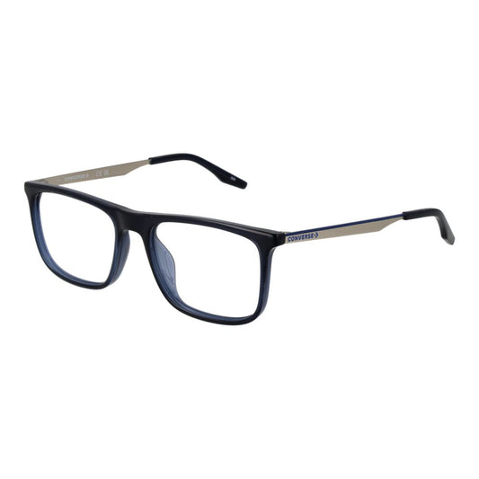 Converse Transparent Men Glasses Frame with full-rim metal frame, square lenses, and branded case, ideal for stylish eyewear.