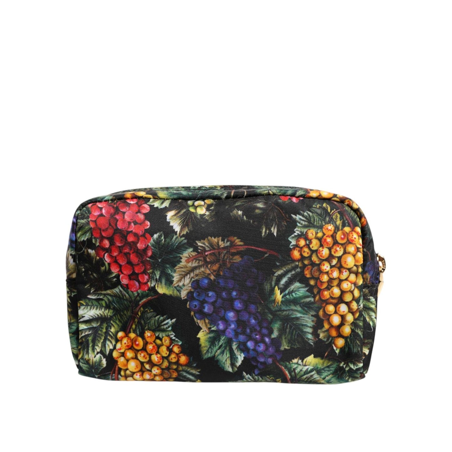 Dolce & Gabbana Multicolor Grape Print Clutch Logo Plaque Pouch Bag