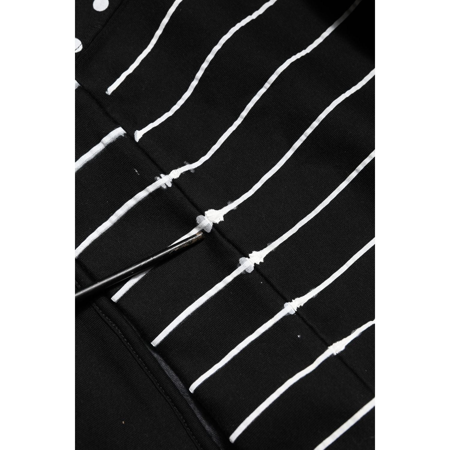 Dolce & Gabbana Black Stripes Hooded Men Sweatshirt Sweater