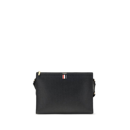 Thom Browne Black Calf Leather Bos Taurus Clutch Bag