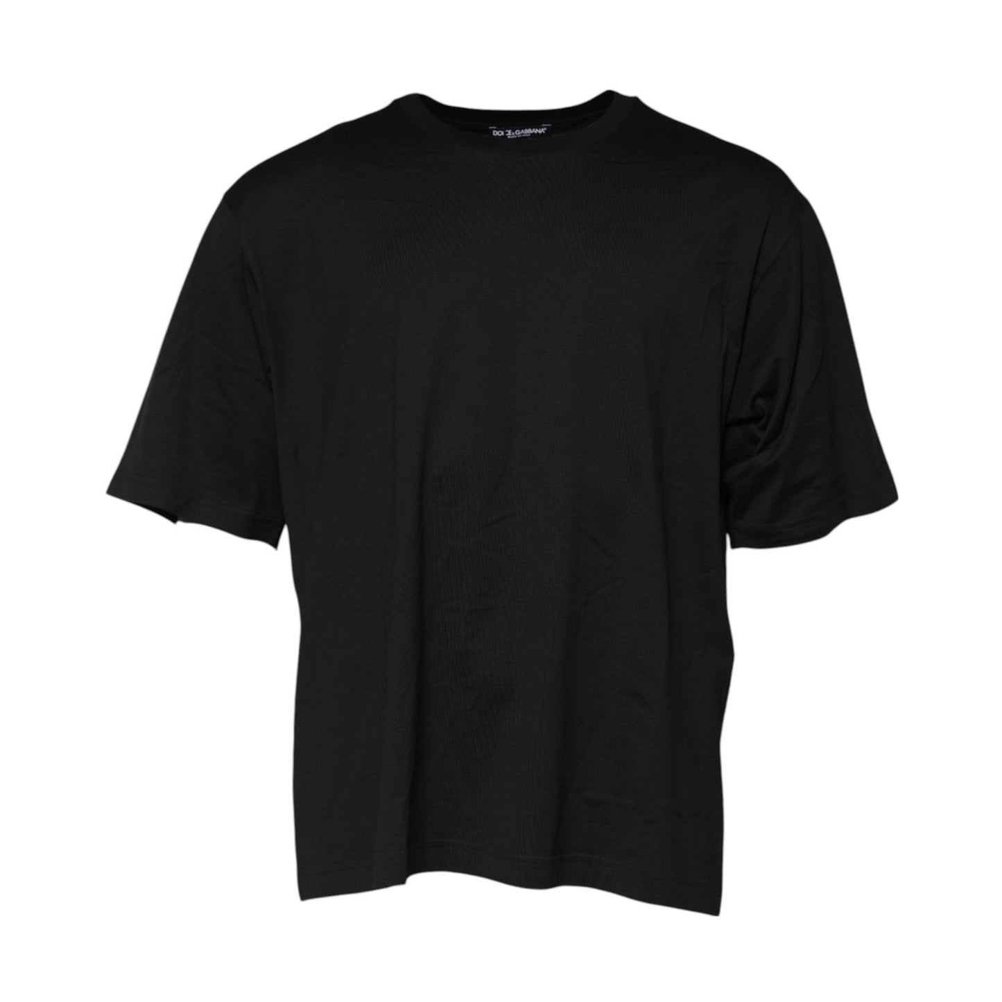 Dolce & Gabbana Black Cotton Crew Neck Short Sleeves T-shirt