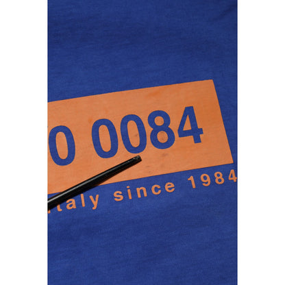 Dolce & Gabbana Blue Logo Graphic Cotton Crew Neck T-shirt