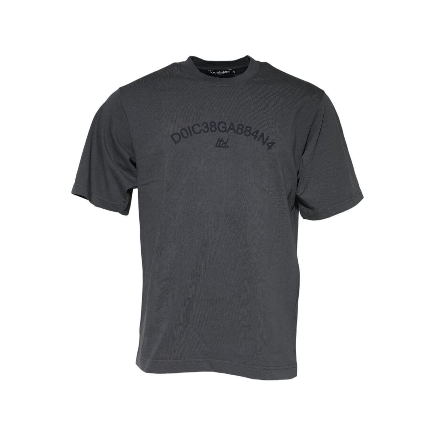 Dolce & Gabbana Gray Logo Graphic Cotton Crew Neck T-shirt