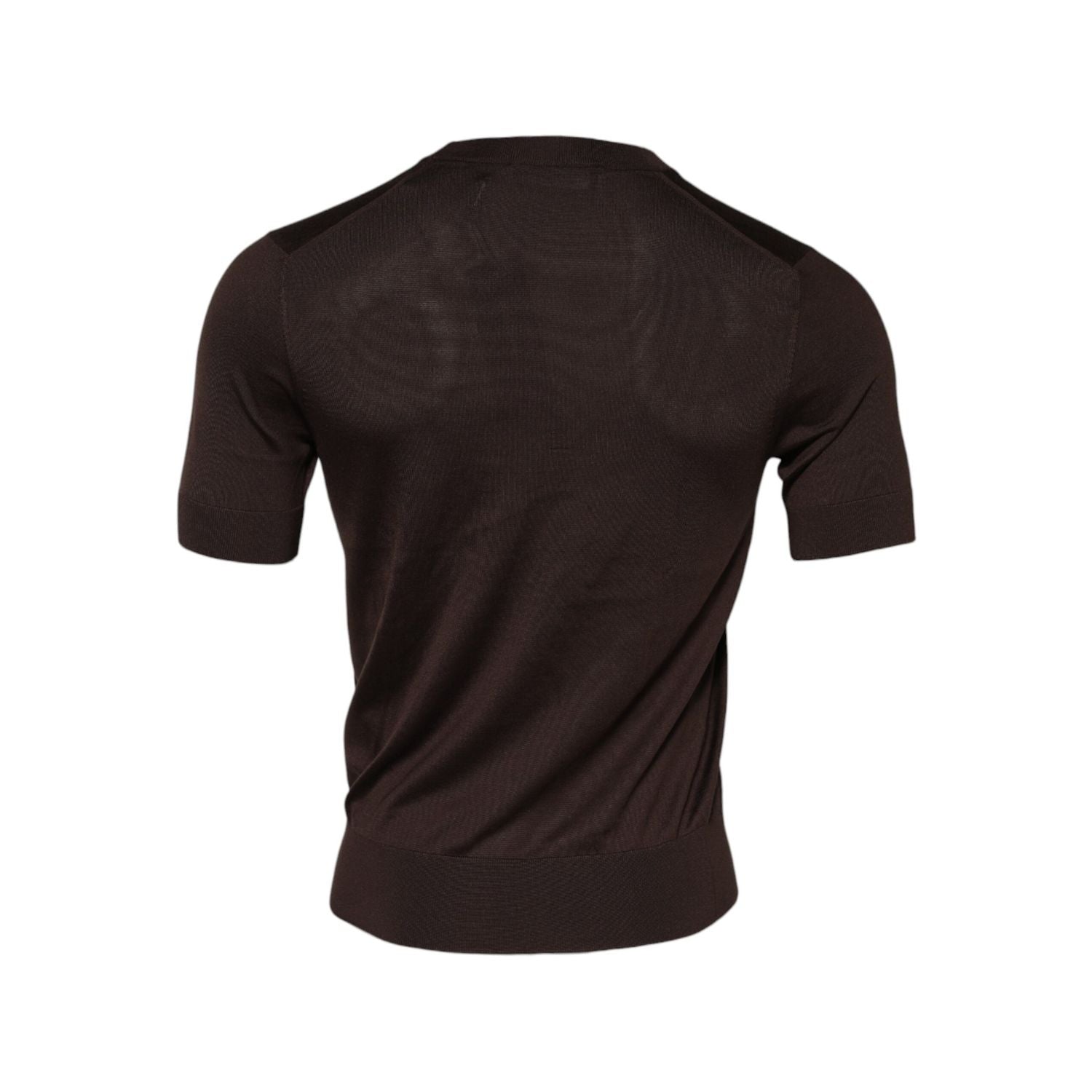Dolce & Gabbana Brown Silk Crew Neck Short Sleeves T-shirt