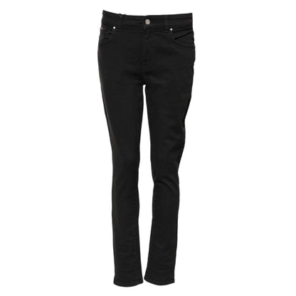 Dolce & Gabbana Black Cotton Skinny Mid Waist Denim Jeans