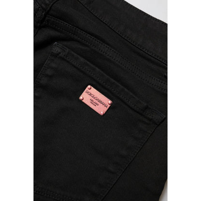 Dolce & Gabbana Black Cotton Skinny Mid Waist Denim Jeans
