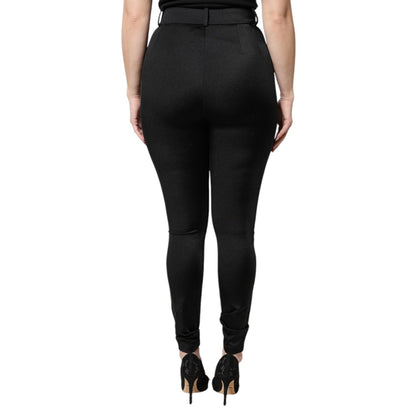 Dolce & Gabbana Black Nylon Leggings Stretch Pants