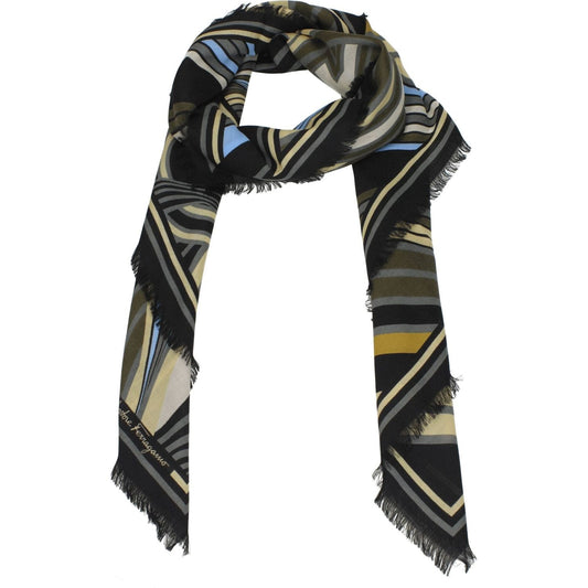 Salvatore Ferragamo Black Wool Foulards SA8547296837897BT