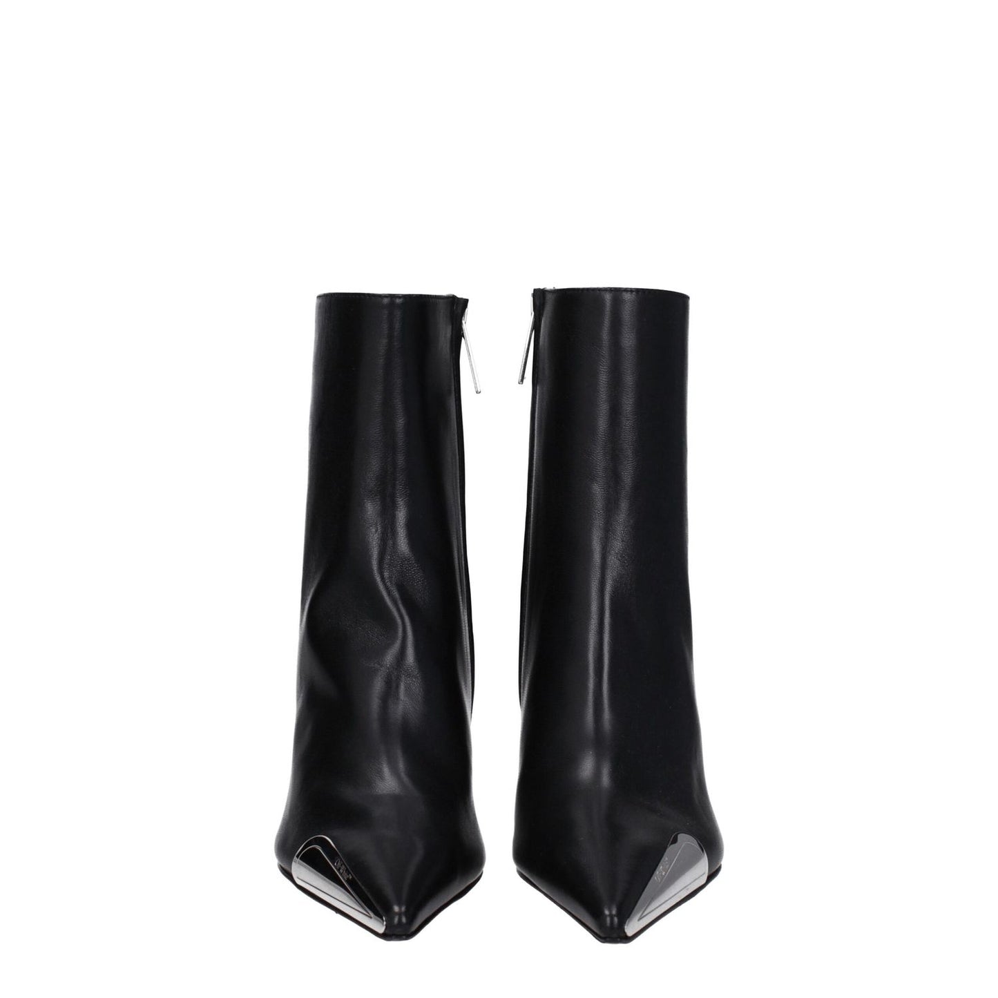 Off-White Black Leather Ankle Boots