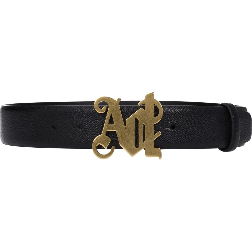 Palm Angels Black Leather Regular Belts PA-8547458384137-70 CM / 28 INCHES