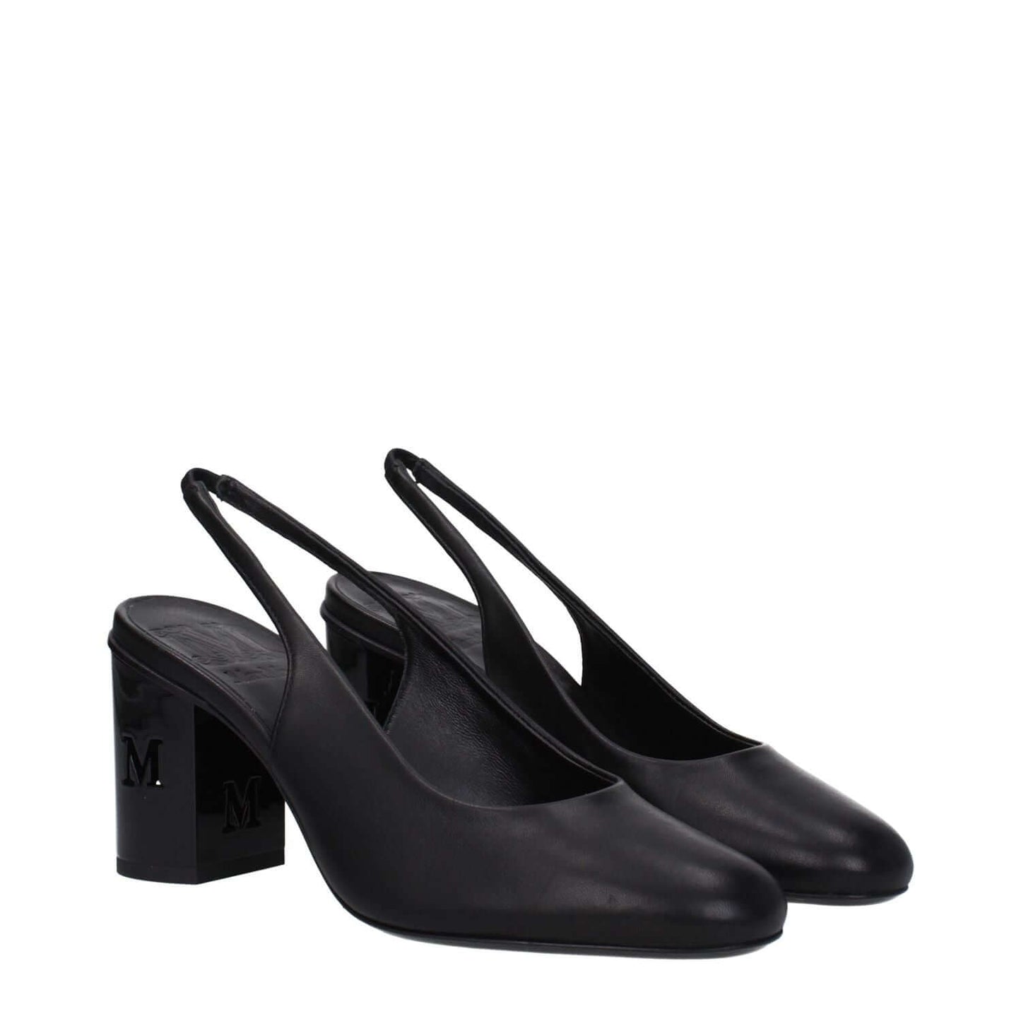 Max Mara Black Leather High Heel Pumps
