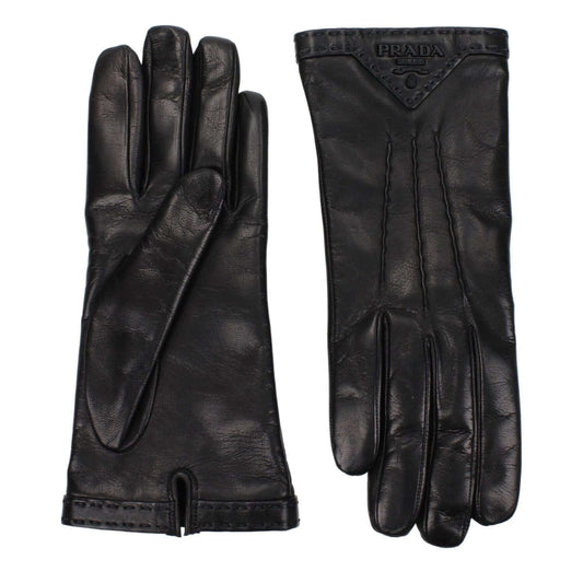 Prada Black Leather Gloves