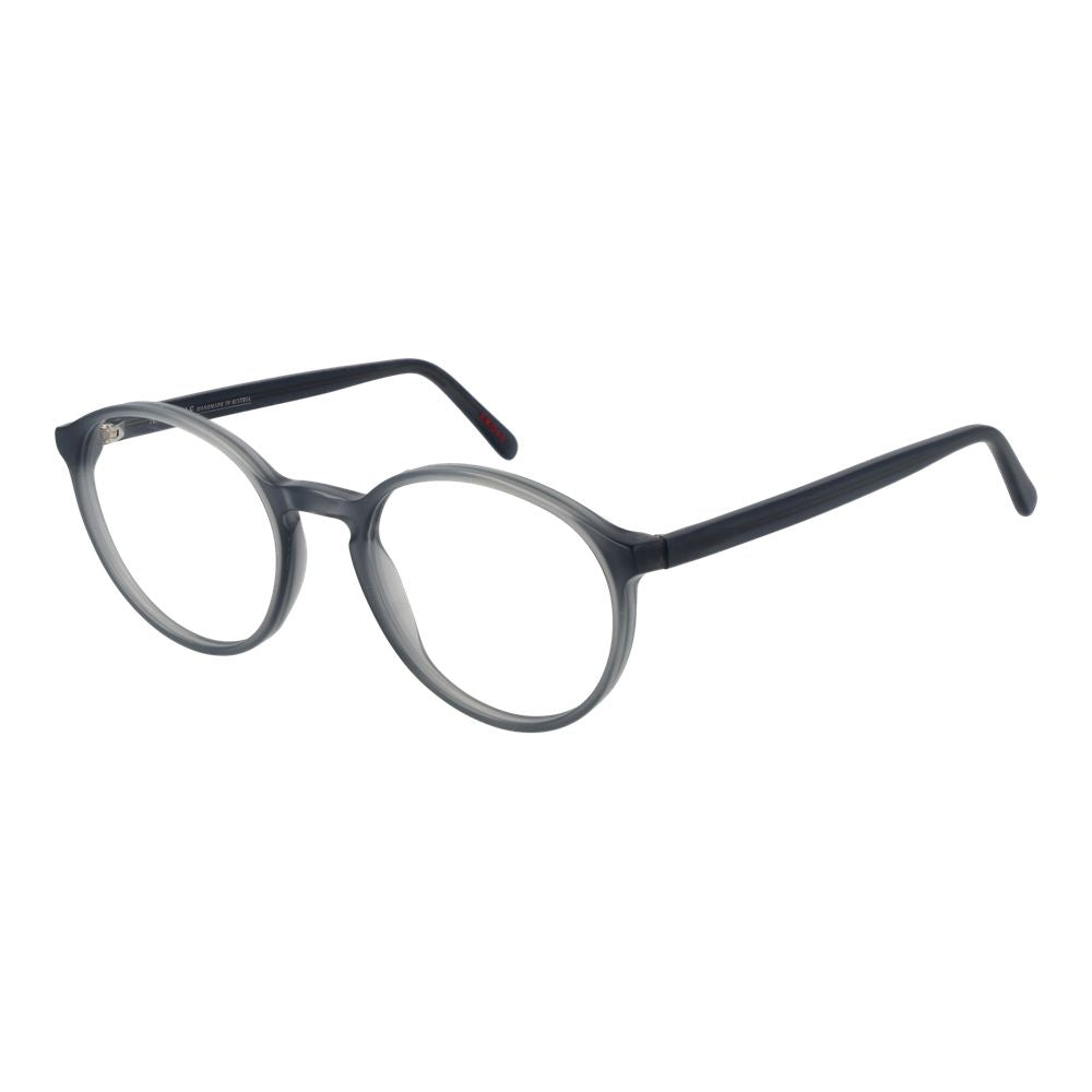 Andy Wolf Gray Unisex Glasses Frame, gray full-rim acetate panto style with plastic demo lenses, size 53-19-145.