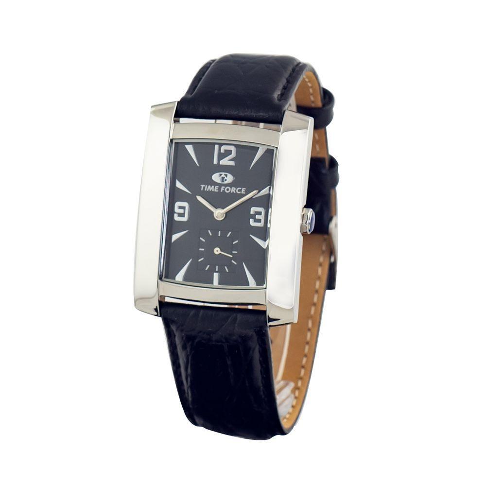 Time Force Black Leather Watch TFTF2341B02AC