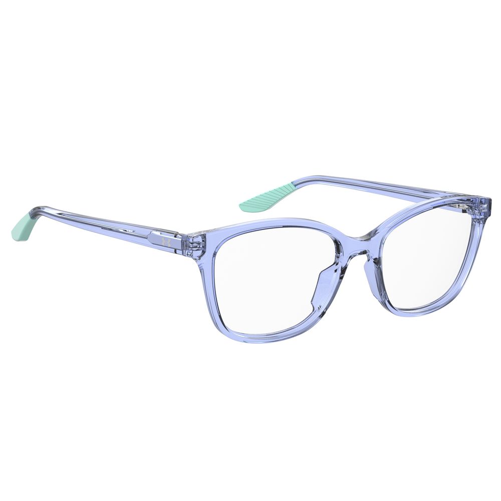 Under Armour Blue Acetate Frames, women's glasses in blue, size 52/17/135mm, featuring durable acetate material.