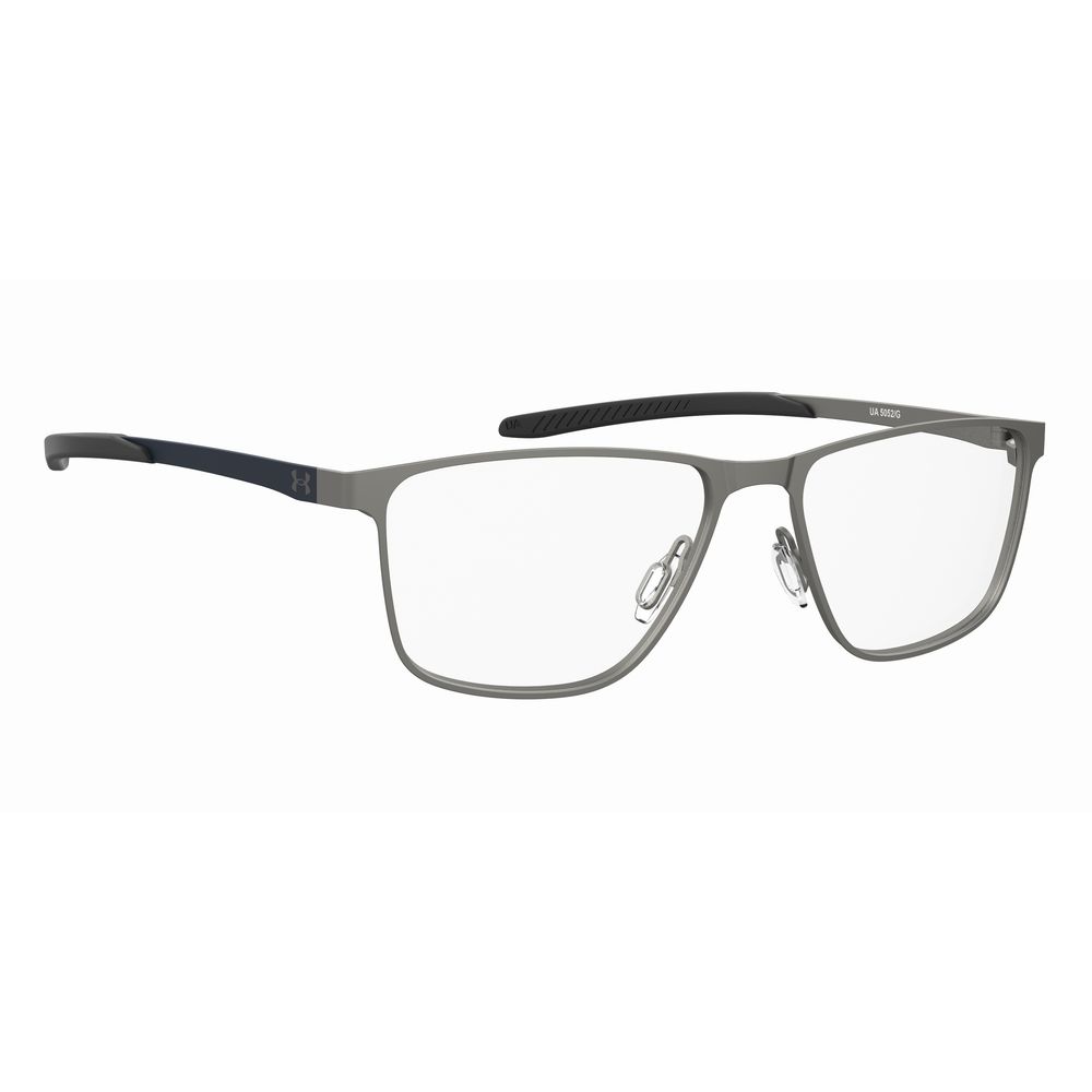 Under Armour Gray Metal Frames with rectangular design, model UA5052GR80F41, featuring grey metal construction and 54/16/140mm dimensions.