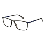 Land Rover Gray Men Glasses Frame with grey full-rim rectangular design, plastic lenses, size 57-17-147, includes branded case.