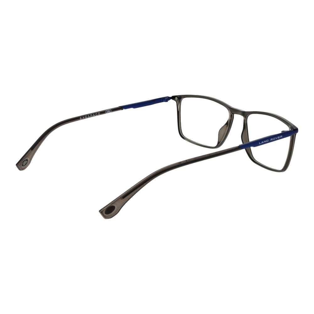 Land Rover Gray Men Glasses Frame in full-rim rectangle style, grey color, size 57-17-147, includes branded case.