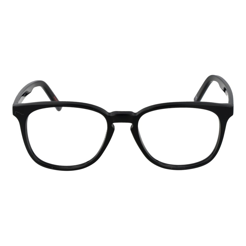 Andy Wolf Black Unisex Glasses Frame in acetate with full-rim style, size 52-17-145, includes branded case.