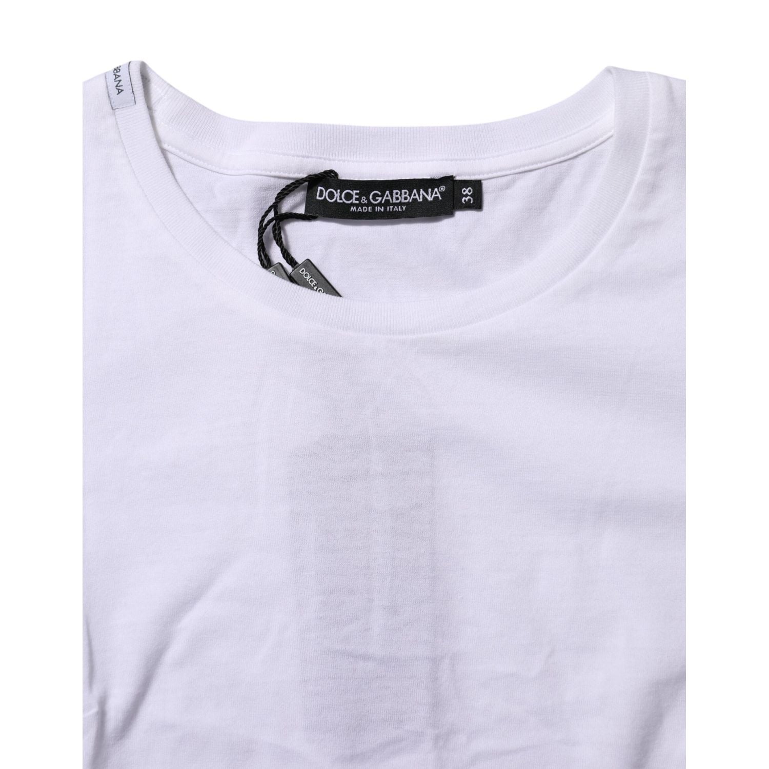 Dolce & Gabbana White Short Sleeves Crew Neck Top T-shirt
