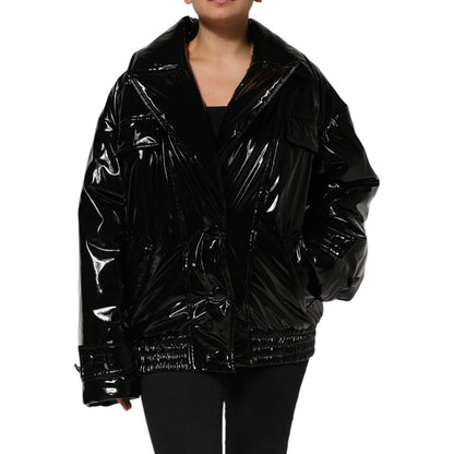 Dolce & Gabbana Polyester Black Quilted Puffer Coat Jacket