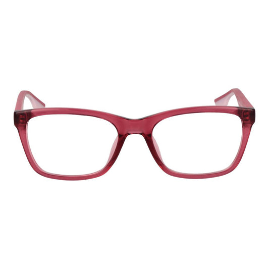 Converse Purple Women Glasses Frame, full-rim stainless steel rectangle with demo lenses, size 51-17-140, no spring hinge.
