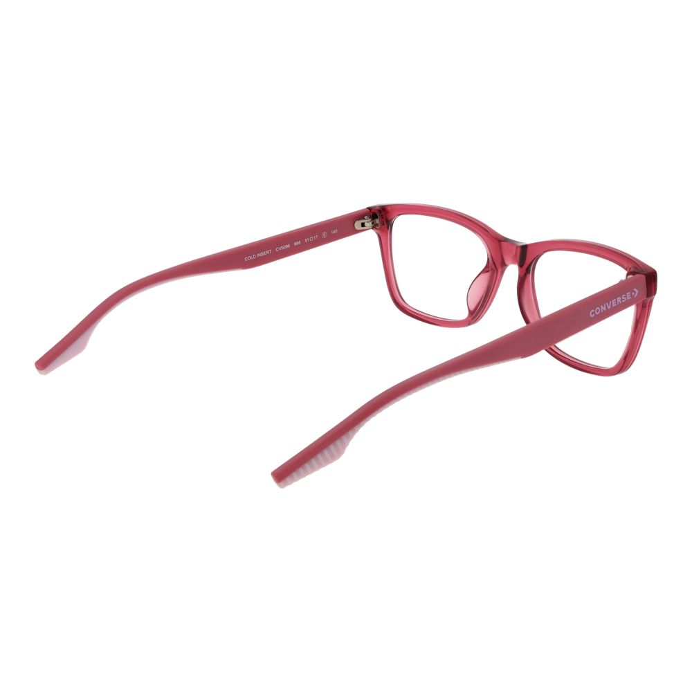 Converse Purple Women Glasses Frame in stainless steel with full-rim style and rectangle shape, featuring demo lenses. Size 51-17-140.
