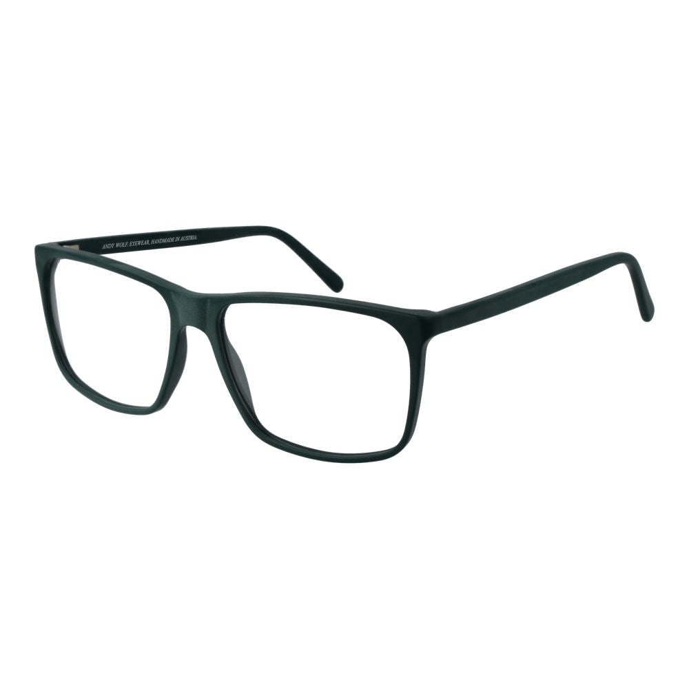 Andy Wolf Green Unisex Glasses Frame with full-rim acetate, rectangle design in green.