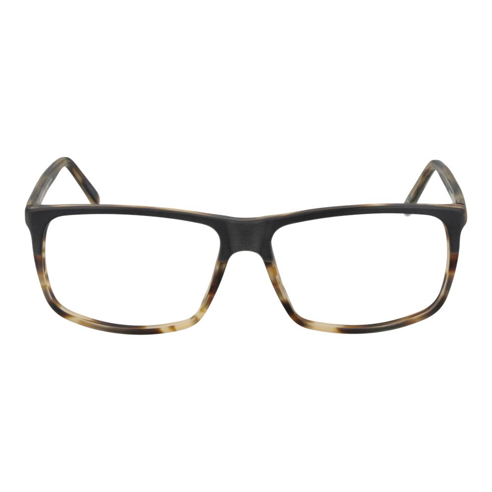 Andy Wolf Gray Unisex Glasses Frame, full-rim acetate design with rectangle style, featuring demo lenses and branded case included.
