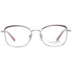 Ted Baker Brown Women Glasses Frame in stainless steel, full-rim rectangular style, with demo lenses and branded case.