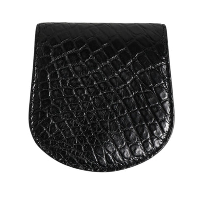 Dolce & Gabbana Black Exotic Skin Coin Condom Case Holder Pocket Wallet